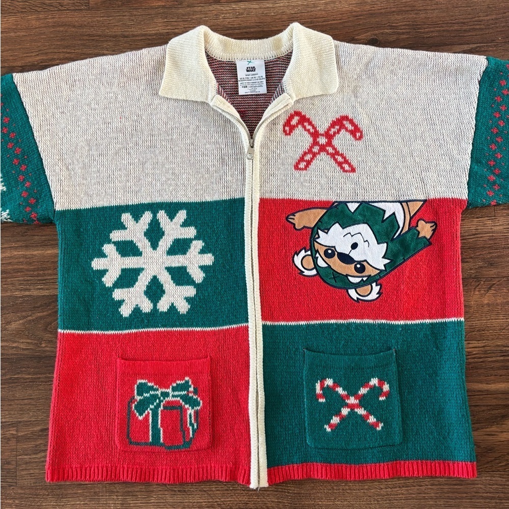 Disney Star Wars Ewok Christmas Spirit Jersey Cardigan Sweater - Picture 3 of 11
